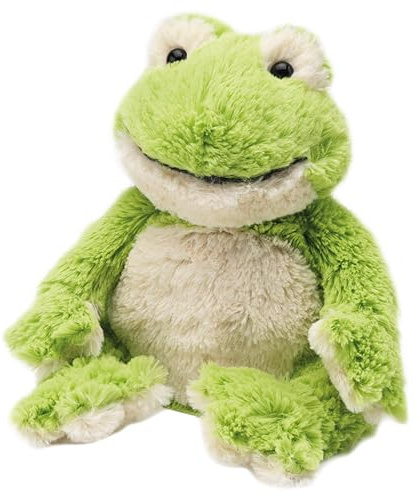 Warmies Plush Frog Microwavable Scented with French Lavender, Weighted Teddy Suitable for All Ages, Chill in a Freezer for Cooling Relief, Frog Weighted Teddy