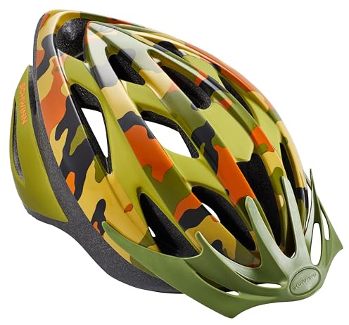 Schwinn Thrasher Bike Helmet for Youth Boys Girls Age 8-14 with Suggested Fit 55-58cm, Lightweight with Adjustable Side & Chin Strap, CPSC Safety Certified, Jungle Camo
