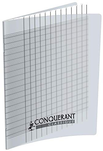Conquerant Cahier Déficients Visuels Classique 24 x 32 cm Grands Carreaux Seyès 2,5Mm 96 Pages Agrafées Couverture Polypro Incolore