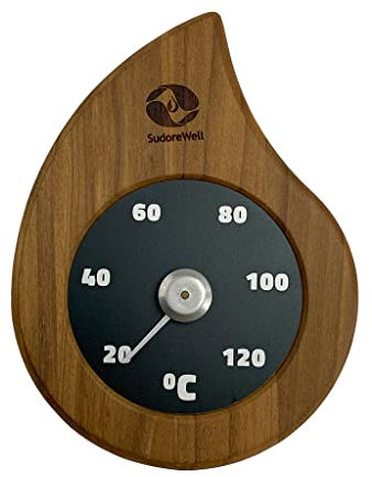 SudoreWell® Sauna Thermometer Flame aus hochwertigem Zedernholz