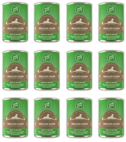 Irish Pure Premium Senior Nassfutter für Hunde | 12 x 390g | irisches Huhn | Vitamine | Getreidefrei | Sensitiv | mit Superfood Kelp-Alge | Nassfutter für alle Rassen