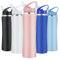 SUPPRUI Insulated Water Bottles,600ml Stainless Steel Water Bottle with Straw,Metal Water Bottle,Double Walled Drink Flasks Leakproof Keep Drinks Hot Cold(Pink)
