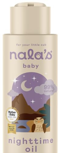 Nala's Baby Nighttime Oil | Award-winning |99% Natural | Dermatologically-tested and Paediatrician-approved | Coconut oil, Apricot and Lavender | Vegan | 400ml | Nalas Baby