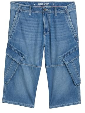 TOM TAILOR TTMORRIS Short en Jean décontracté pour Homme, 10119 - Bleu Denim usé, 32