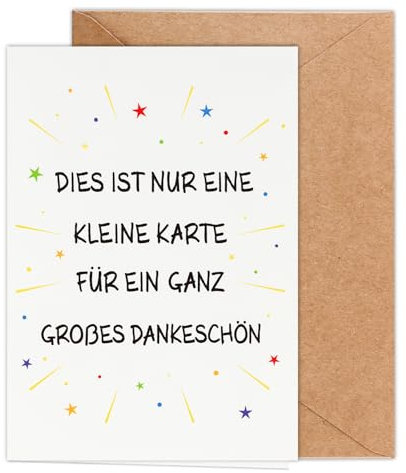 WenmthG - Dankeschön Geschenke(Klappkarte, inkl. Umschlag) - Dankeskarten - Kleines Danke Geschenk - Danke Karte für Frauen, Männer, Mädchen, Jungen