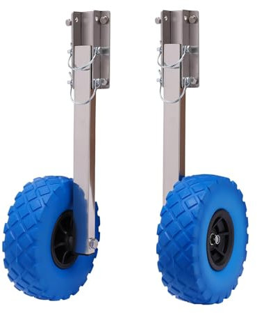 Fridgestea Boat Launching Wheels, Stainless Steel Transom Launching Dolly Wheels, Inflatable Boat Launch Wheels, for Boat, Trailer, Dinghy, 150KG Load Capacity