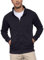 LAOARA Herren Sweatjacke Pullover Hoodie Sweatshirt ohne Kapuze mit Reißverschluss Zipper Fleecejacke Schwarz M