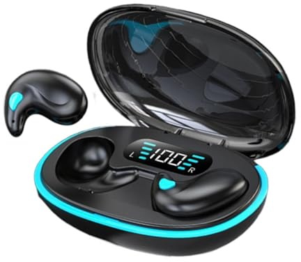Demsyeq Auriculares inalámbricos para Dormir de Lado, Auriculares inalámbricos con cancelación de Ruido, Llamadas claras con Funda de Carga para teléfonos Inteligentes y tabletas