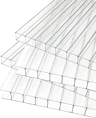 Plaques creuses pour serre 60,5 x 45 cm / 10 - plaques en polycarbonate, plaques en plastique de 4 mm, plaques de serre résistantes aux intempéries, plaques murales en polycarbonate, toit en tôle