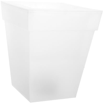 VICASKY Pot De Fleur Lumineux Solaire Extérieur Carré Jardinière Étanche Pour Terrasse Et Jardin Décoration Lumineuse Ambiance Blanche Installation Murale Facile Pour Patio Et Allée