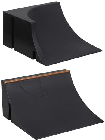 Alasum Lot De 2 Rampes De Fingerboard Intérieures Obstacle pour Mini Skate Rampe Murale Incurvée Et Tremplin Accessoires De Skatepark De Table pour Entraînement Et Figures