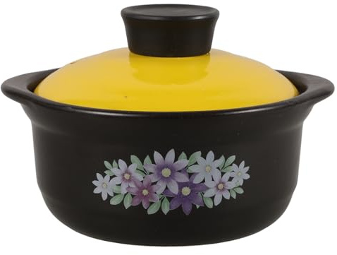 jojofuny Cazuela de para Guisar y Estofar Sopas para Cocina de 1.3l Doble Asa, Olla Resistente Hogar o Restaurante