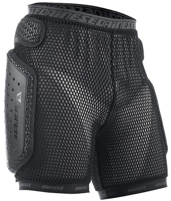 Dainese - Hard Short E1, Pantaloncini Moto Protettivi, Pantaloncini Imbottiti 3D, Protezione Coscia, Coccige e Fondoschiena, Tessuto Morbido e Soft, Nero