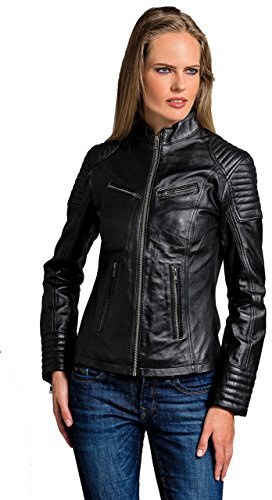 Urban Leather Ur-137, Chaquetas De Cuero Para Damas Mujer, Negro, M