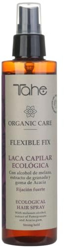 Tahe Organic Care Laca Capilar Ecológica Flexible Fix Anti-humedad y sin dejar residuos, 200 ml (Fuerte)