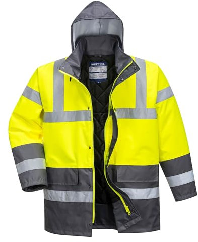 Portwest Hi-Vis Contrast Traffic Jacket, Colore: Giallo/Navy, Size: 6XL, S466YER6XL