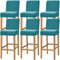 Dimatic Samt Plüsch Stuhl Abdeckung Theke Pub Bar Hocker Stuhl Slipcover für Esszimmer Cafe Barhocker Slipcover Möbelschutz Anti-Rutsch-Bezug mit elastischem Boden, 6er Set, Türkis