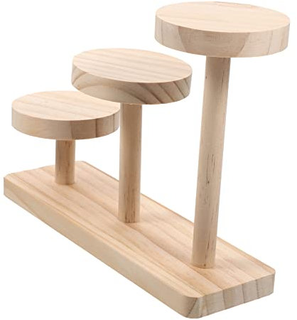 YARNOW Mehrschichtiger Präsentationsständer Aus Holz Kuchenturm Holz Cupcake-halter Parfüm-Organizer Ringständer Rustikaler Cupcake-ständer Ringhalter Abgestuft Schauturm Hölzern Schmuck