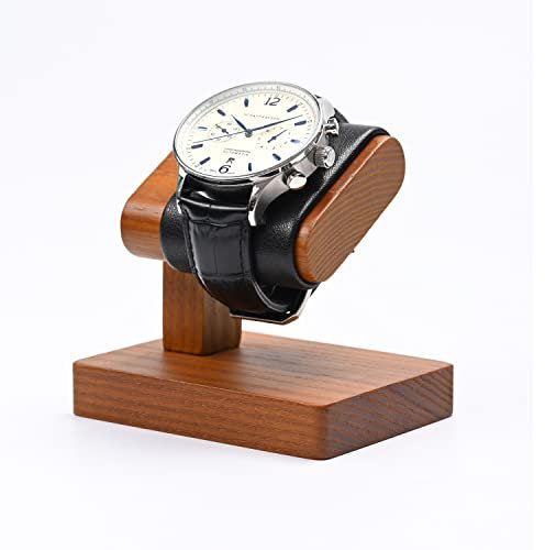 Oirlv Supporto per orologi in legno massiccio, semplice da uomo, in legno Ideale come regalo per lui (nero)