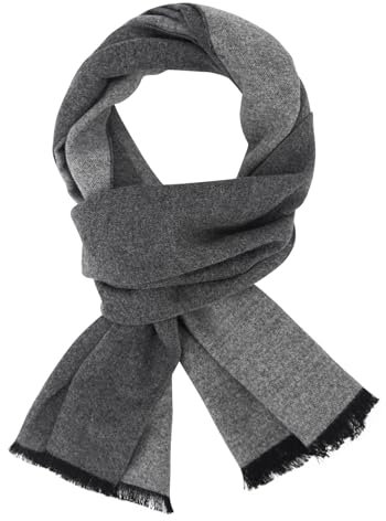 DiaryLook Herren Herbst Baumwolle kariert Schal-Winter Frühling Herbst Jungen Warm Lange Scarf mit Luxuriöse,Hellgrau