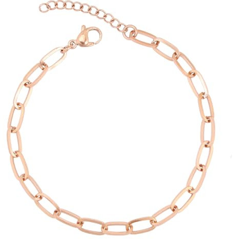 LEGITTA Damen Gliederkette Rosegold Armband Basic Kette Klassisch Armbänder Zarte Gliedrige Armkette aus Edelstahl Geschenkschmuck für Frauen Mädchen