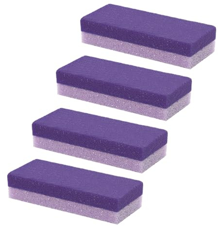 4 PCS Pumice Stone for Feet, Double Sided Foot Peeling Stone, Dual Color Foot Washer, Hard Skin Callus Remover, Foot Care Tool, Suitable for Home, Beauty Salon (Purple)