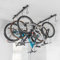 Teal Triangle Ceiling Mounted Bike Rack for Garage - Premium Bicycle Stand & Hanger for Space-Saving Storage | Adjustable Ceiling Hooks Hold 4-8 Bikes - Indoor Bicycle Rack System for basement