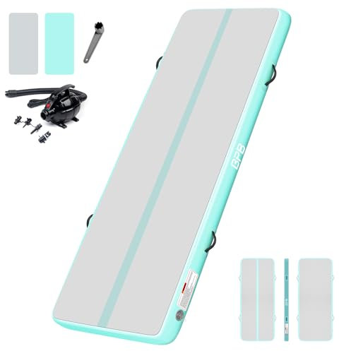 BPB Air Matte Track Tumbling Matten,3 m Aufblasbare Gymnastikmatte für Training und Übung,Tumble Track Turnmatte Trainingsmatte 10cm hoch mit ePumpe