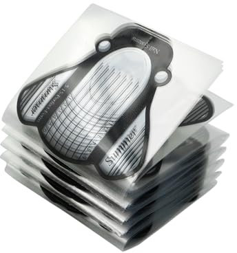 Namvo 100 Stück Gel-Nagel-Trimmpapier, Nagelmodell, Nagelvorlage, Nagelverlängerungsvorlage für Nagelverlängerungsmodellaufkleber