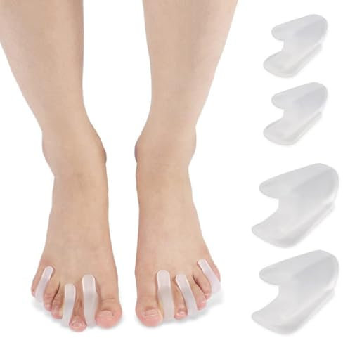 Separatore Dita Piede, 4 Pezzi Distanziatore Dita Piedi, Distanziatori Dita Piedi, Separatori Dita Piedi, Toe Spacer, per Sollievo dal dolore dell’alluce valgo, Adatto per Uomo e donna