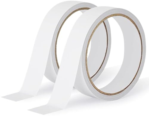 KEYRI 2 rotoli nastro biadesivo extra forte, 18 mm x 10 m, nastro autoadesivo doppio lato, extra forte, trasparente, nastro di montaggio per poster foto tappeti feste pavimenti (2)