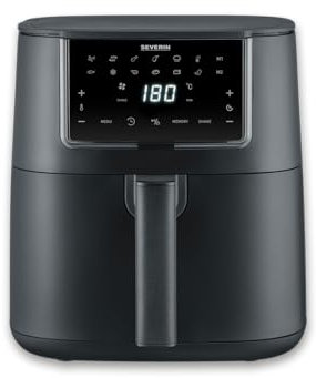 Severin Heißluftfritteuse Single XXL, 7L, 11 Automatik-Programme, Touch-Display, vielseitige Zubereitung, Memory-Funktion, Warmhaltefunktion, Antihaftbeschichtung, 1700W, schwarz, FryLight, FR 2462