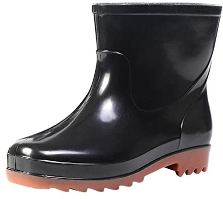 Generisch Bottes courtes en caoutchouc imperméables pour homme - Bottes de pluie pour le jardin - Chaussures de pluie - Baskets pour homme, marron, 39 EU