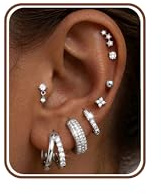 Chriscoco Boucles d'Oreilles Femme Acier Inoxydable Creoles Argent