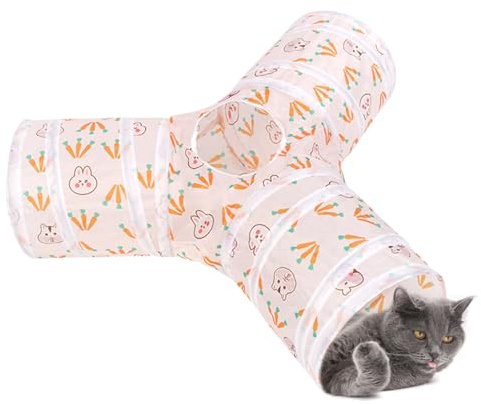 Eastuy para Gatos | Tubo De Juego Plegable 3 En 1 Interactivo para Gatitos,Accesorio Mascotas, Juguete Interactivo para Gatos Perros Conejos Interior Exterior Ejercicio Enriquecimiento