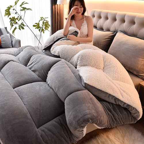 MTHGH Bettdecke Winterdecke,Winter Steppdecke Dicker Lamm-Kaschmir, Decke, Flauschige Kaschmir-Steppdecken, Winterwarm, Plüsch Winterdecke(02,135 * 200cm/1.5kg)