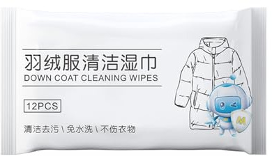 Down Jacket Detergent - No Rinse Stain Removal Wipes Grease | Dirt Dust Cleaner Portable Laundry Cleaning Wipes Quick Refresh for Clothes Shoes Home Office Travel Daily Use
