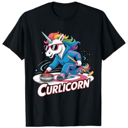 Curling Unicorn Ice Curling Player Ice Sport Funny Curling T-Shirt