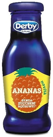 Derby Blue Succo di Frutta Ananas 24 Bottigliette da 200ml, Senza Zuccheri