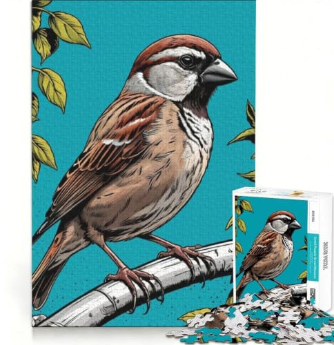 for Adults 1000 Piece Jigsaw Puzzle House Sparrow, Impossible Game, Fun at Home Activities, Artists' Collection, Fine Arts (38x26cm)