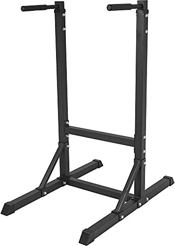 GORILLA SPORTS® Dip-Station - 98 x 65 x 125 cm, bis 150 kg Belastbar, gepolsterte Griffe, Stahl, Schwarz oder Weiß - Dip Station, Parallettes, Dip Barren, Dipstation, Dipper, Dipständer, Fitness
