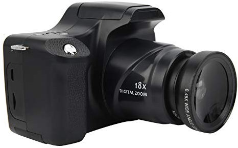 Goshyda 18-Fach Zoom HD-Spiegelreflexkamera, 3-Zoll-LCD-HD-Bildschirm Eingebautes Blitzlicht 1500 mAh Leichte tragbare Digitalkamera mit großer Kapazität(Standard Version + Wide-Angle Lens)