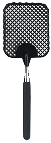Olakin Tapette à Mouches, Tapette Mouches Extensible, Fly Swats, Aide de Cuisine Intérieur Jardin Moustiques Antiparasitaire pour Insectes Nuisibles(Noir)