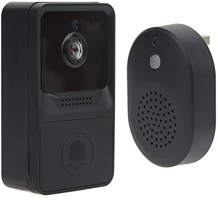 Sonnette sans Fil avec Caméra, 480P Sonnette WiFi Extérieure avec Carillon, Détection de Mouvement PIR, Audio Bidirectionnel, Sonnette Video Doorbell Support Cloud Et SD
