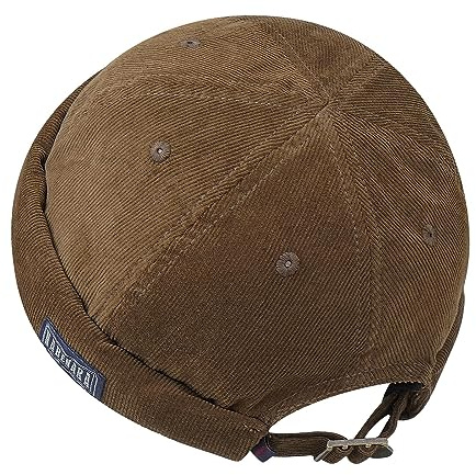 Clakllie Casquette de docker en velours côtelé sans bord pour homme - Casquette de travail vintage - Casquette de port légère, HBH01-Café, Taille unique