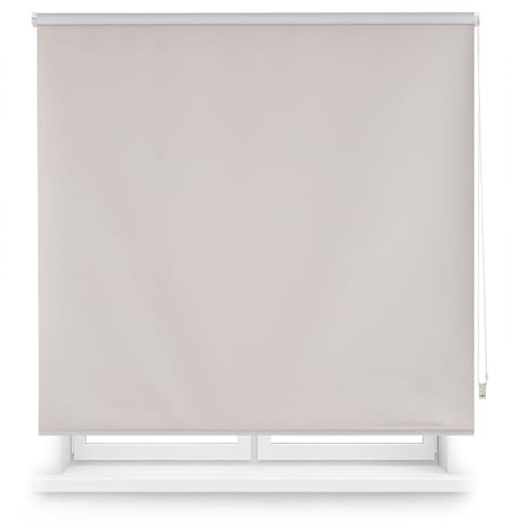 Blindecor Estor Opaco a Medida | Color Gris | 125 x 230 cm (Ancho por Alto) Tamaño de la Tela 122 x 225 cm | Estores Enrollables Opacos para Ventanas