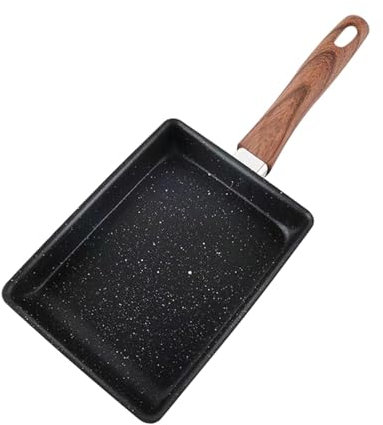 Sartén antiadherente de 14 x 6 pulgadas, sartén cuadrada pequeña, sartén para huevos pequeña y multifuncional, perfecta para cocinas profesionales y domésticas, herramienta de cocina para restaurantes