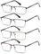 Fsread 4 Pack Lesebrille Herren Blaulichtfilter mit Federscharnieren Rectangular Reader Full Frame Ultraleicht Metallrahmen +3.0