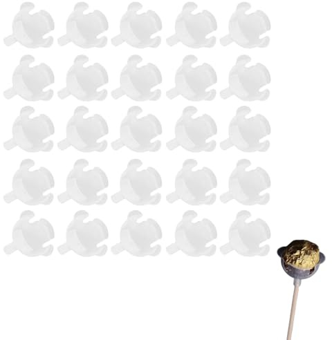 Hahhhha 100Pcs Clear Chocolate Box Holder,Round Chocolates Bouquet Wrappers Holders,Chocolate-Ball Flower Base Holder,Candy Bouquet Packaging Accessory,for DIY Valentines Day Wedding Gift Making