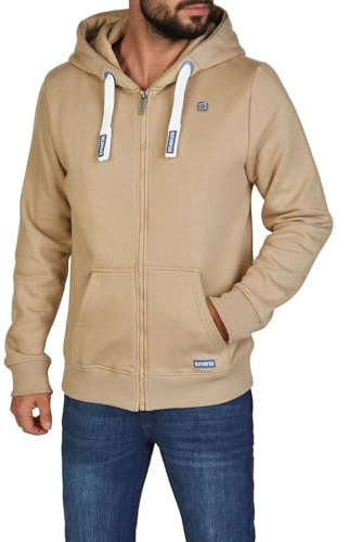 riverso Sweat-shirt pour homme avec capuche et fermeture éclair, coupe régulière RIVNoah Veste à capuche, sweat à capuche, pull à capuche brun, rouge, bleu, noir, vert, gris, beige, tailles S, M, L